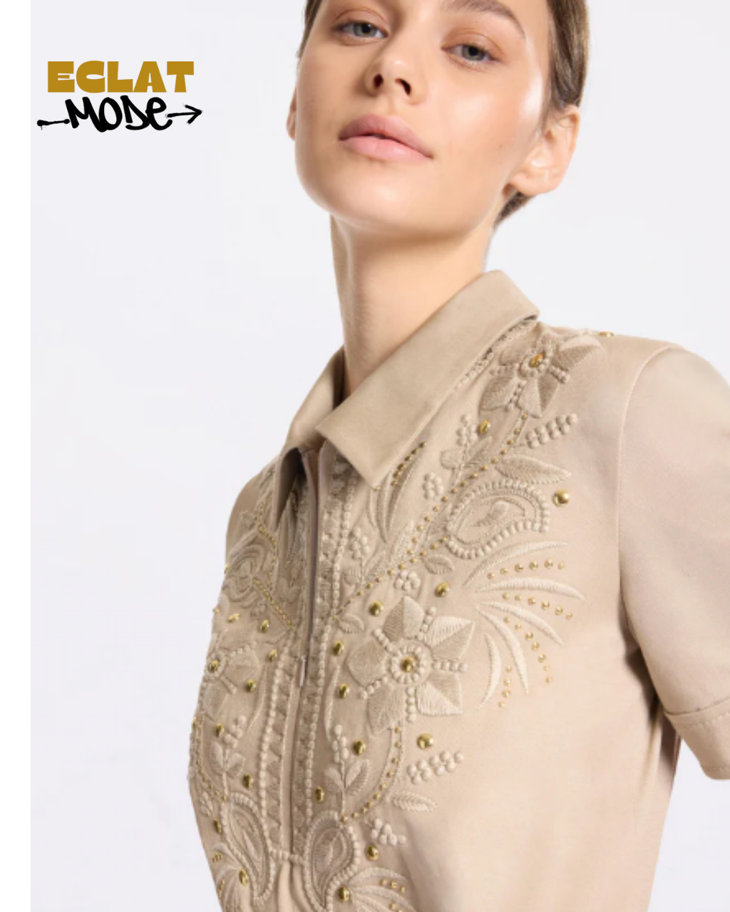 Sandstone Grace Embroidered Belted Playsuit