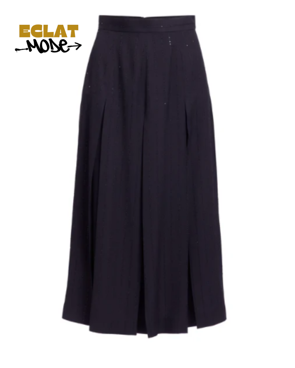 Noir Pleated Elegance Midi Skirt