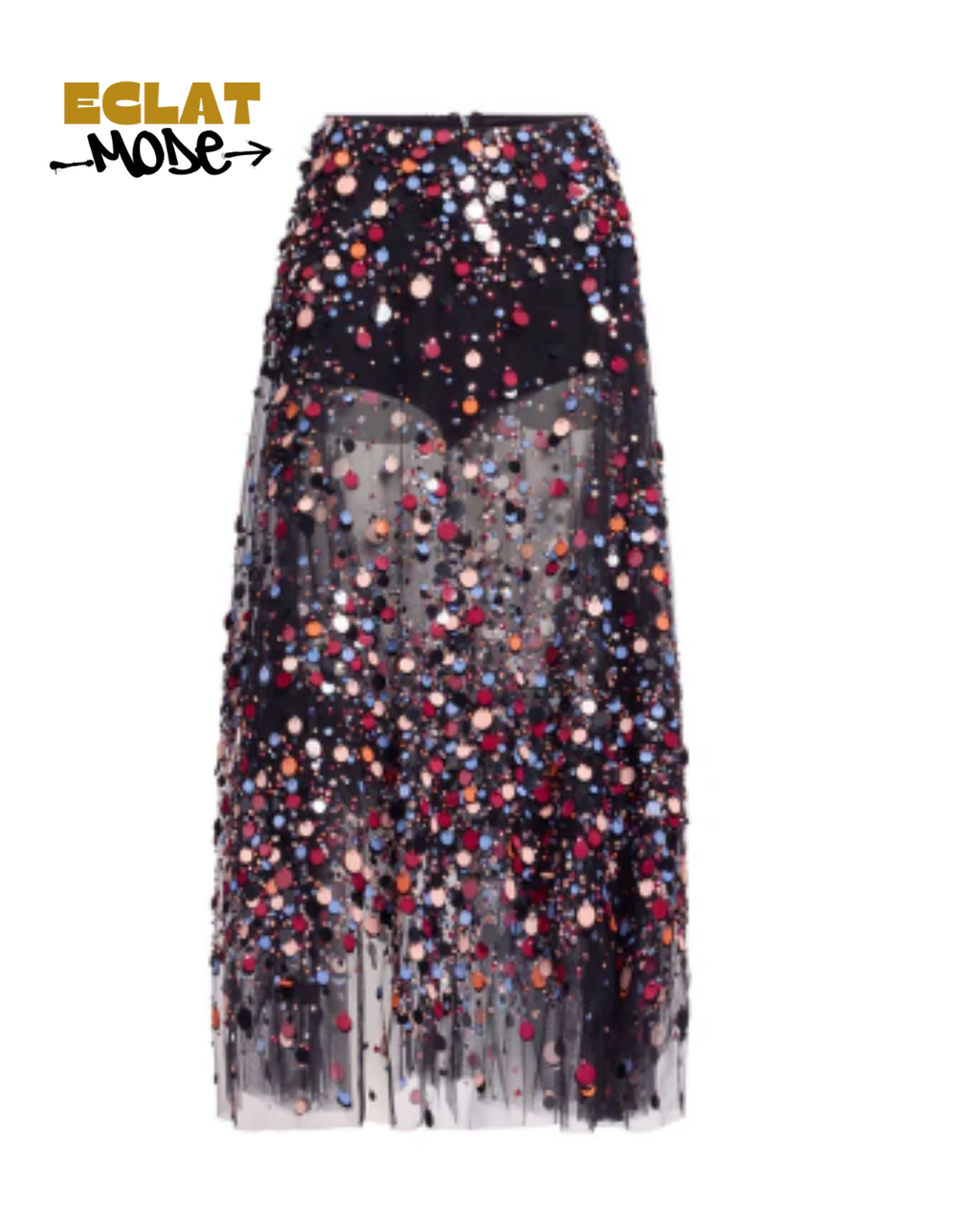 Midnight Radiance Embellished Tulle Skirt
