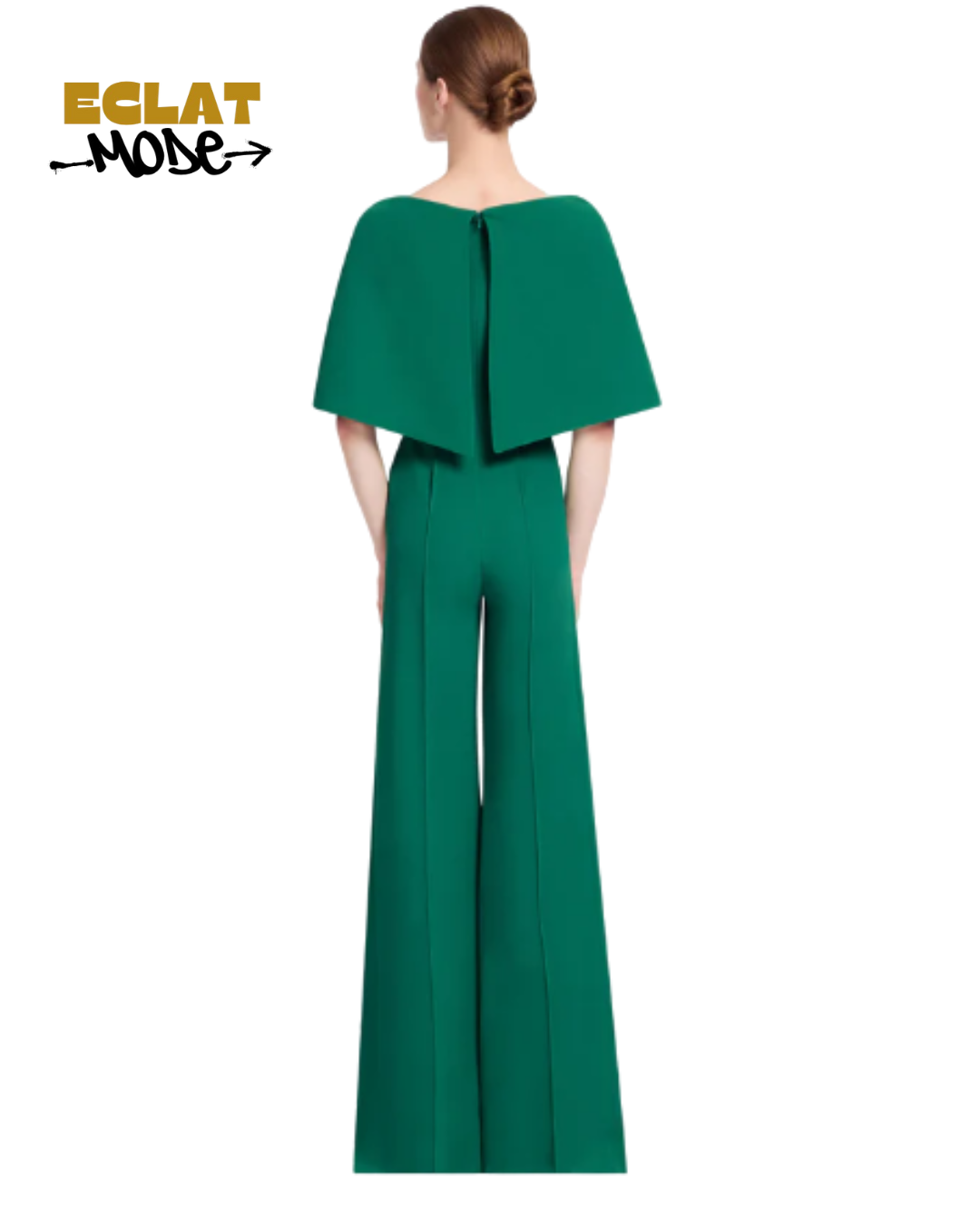 Emerald Grace Bow-Detail Wide-Leg Jumpsuit