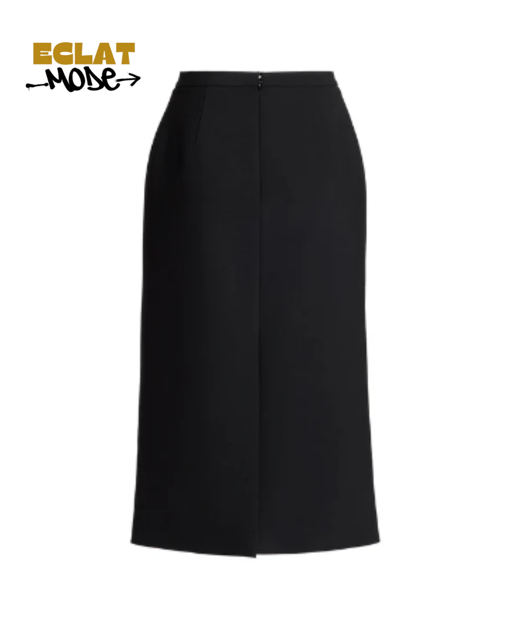 Noir Élégance Crystal Bow Pencil Skirt