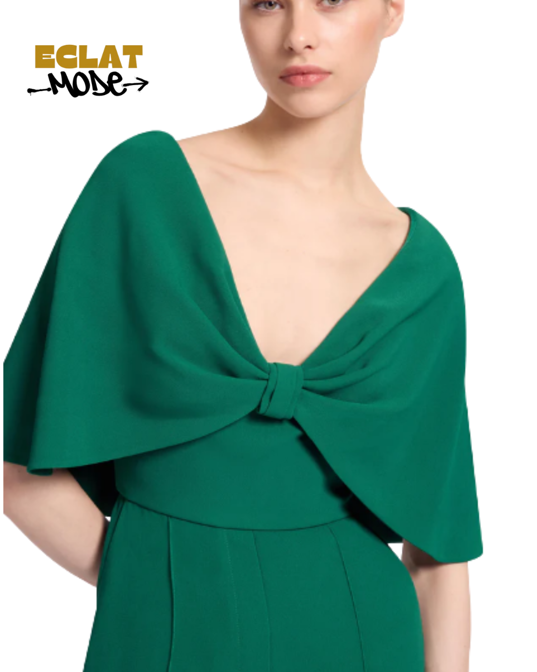 Emerald Grace Bow-Detail Wide-Leg Jumpsuit