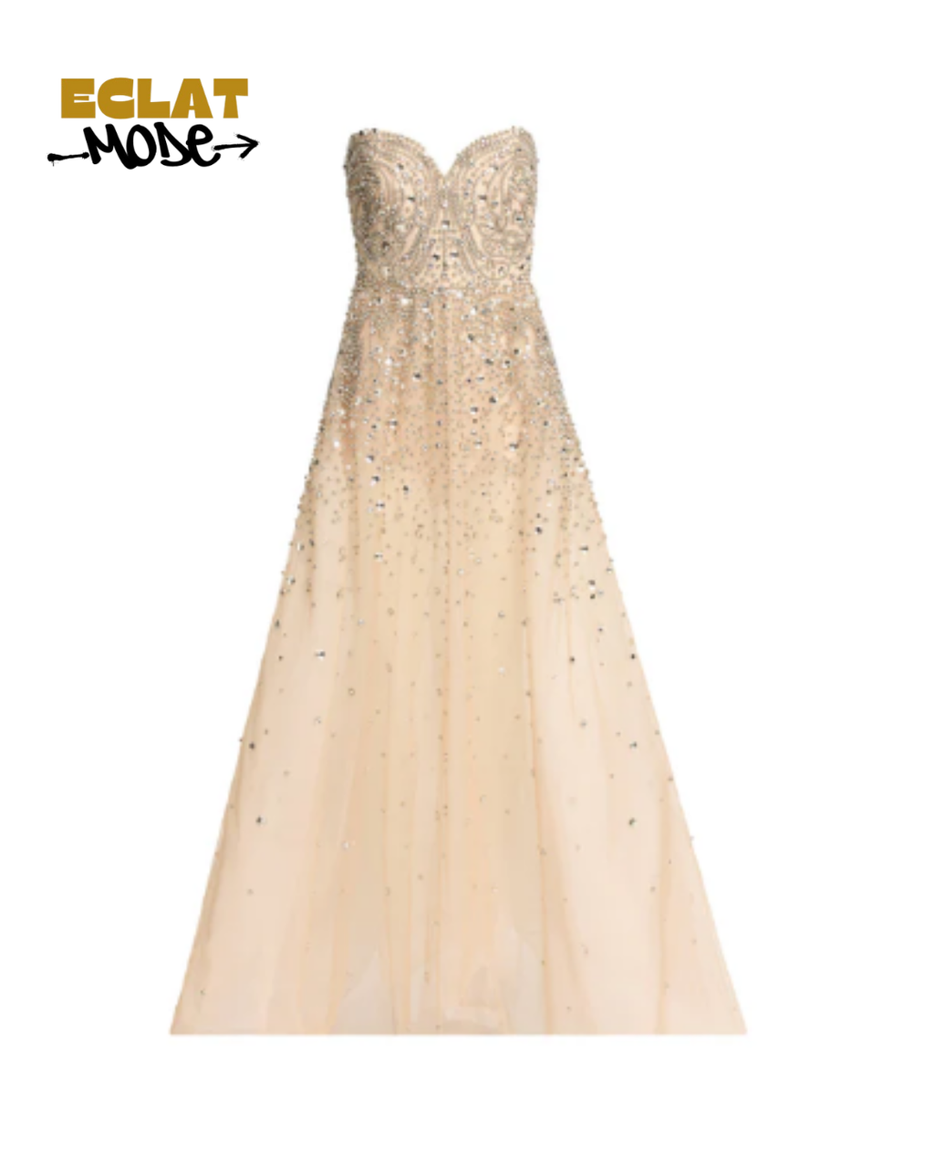 Champagne Radiance Embellished Gown